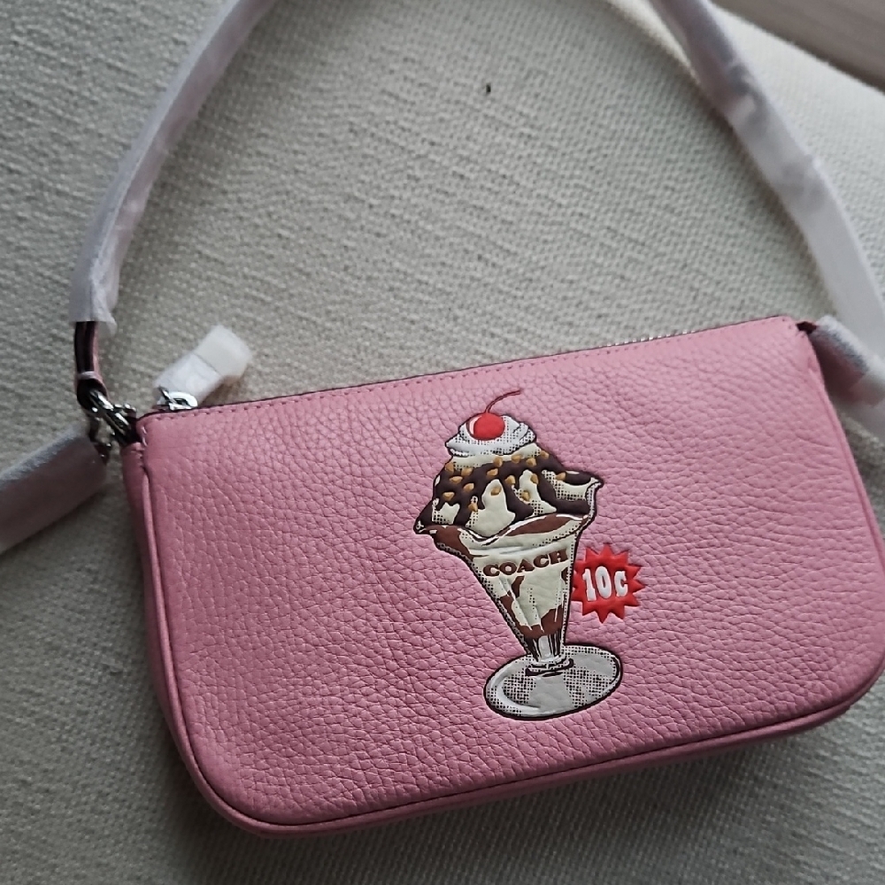 Coach Sundae Embroidered Pink Shoulder Bag - Picture 9 of 13